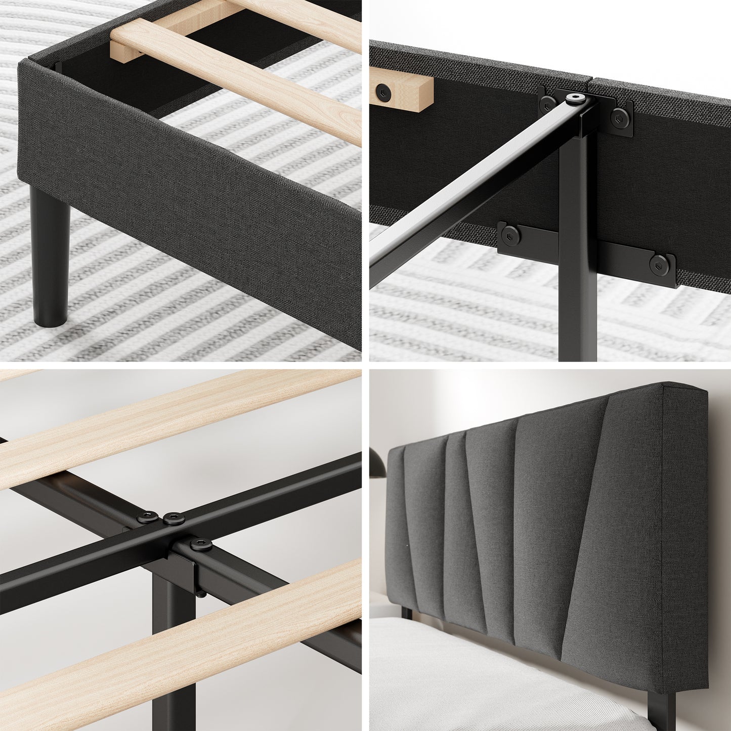 Maya Fabric Upholstered Platform Bedframe
