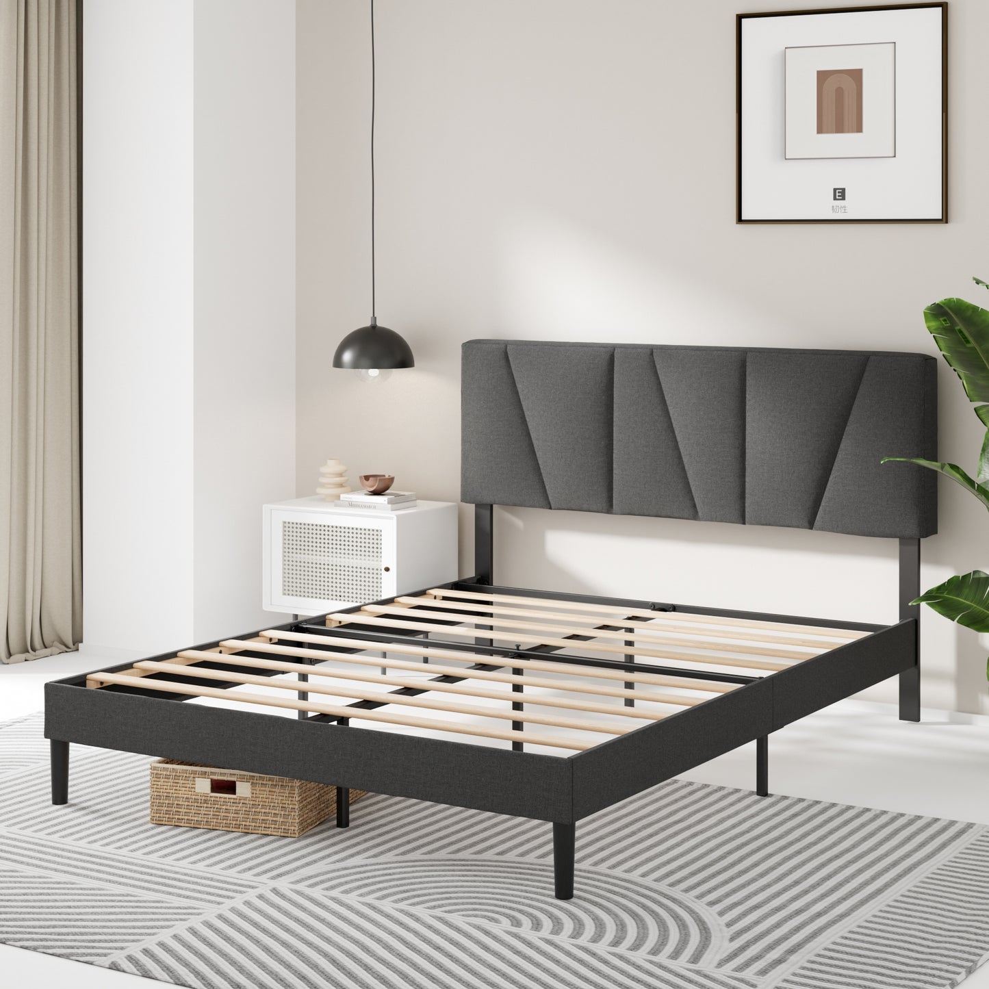Maya Fabric Upholstered Platform Bedframe