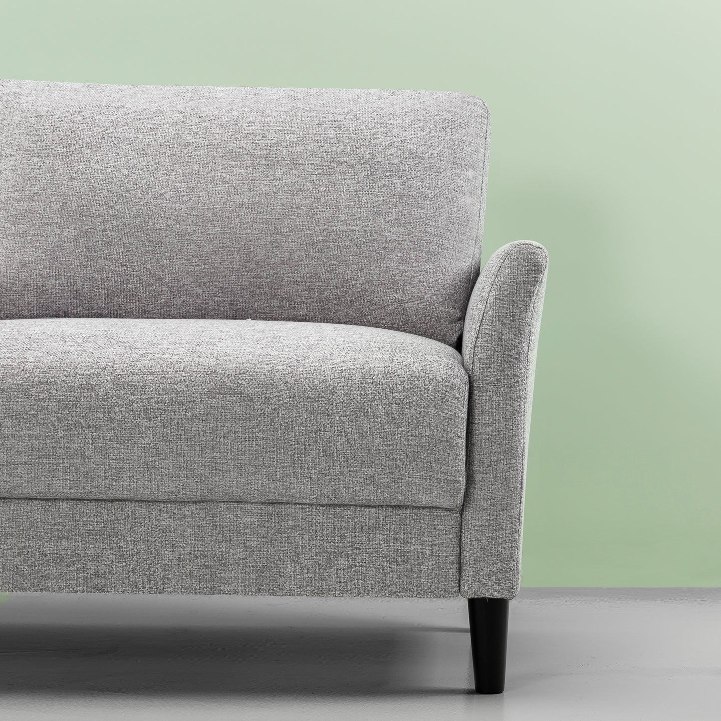 Jackie Modern Upholstered Sofa - Soft Grey Weave
