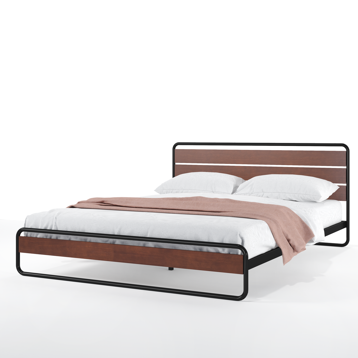 Horizon Metal and Wood Platform Bed Frame