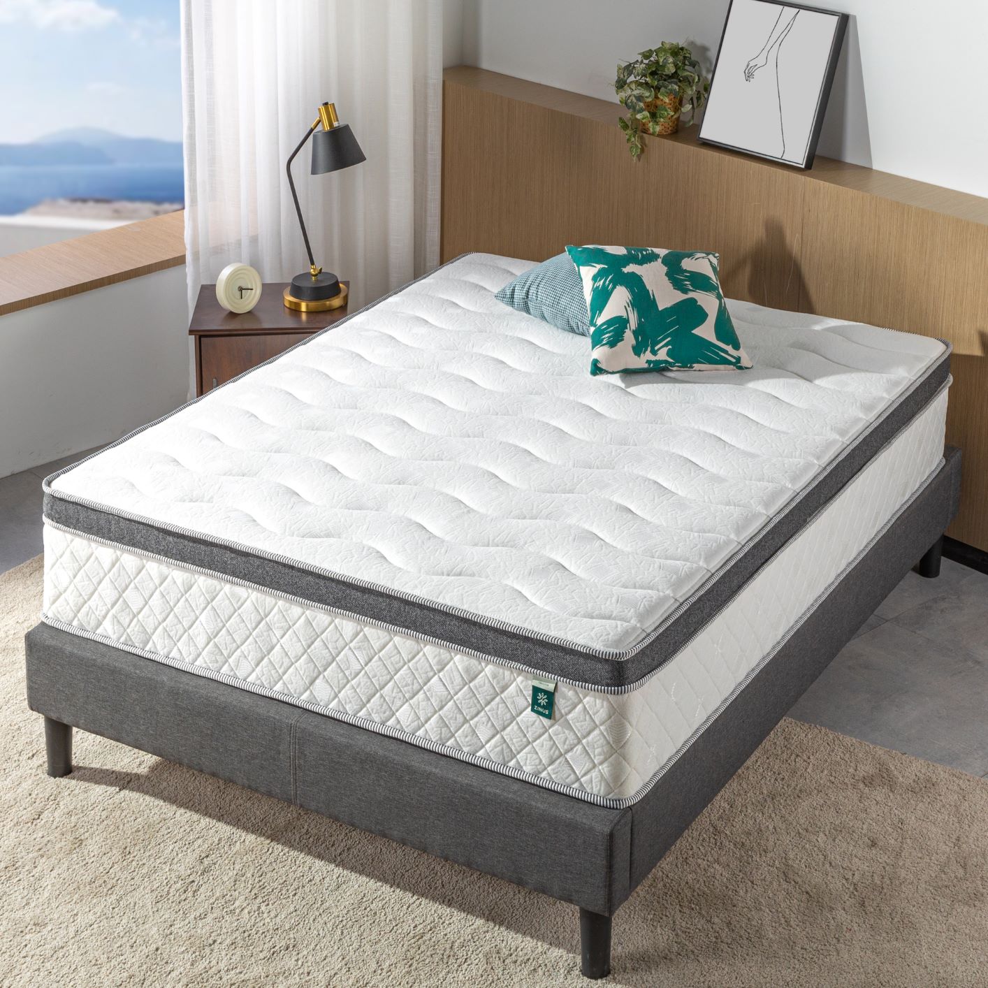 Tilam Zinus Therapeutic iCoil Hybrid Latex Euro Top Spring Mattress 12"