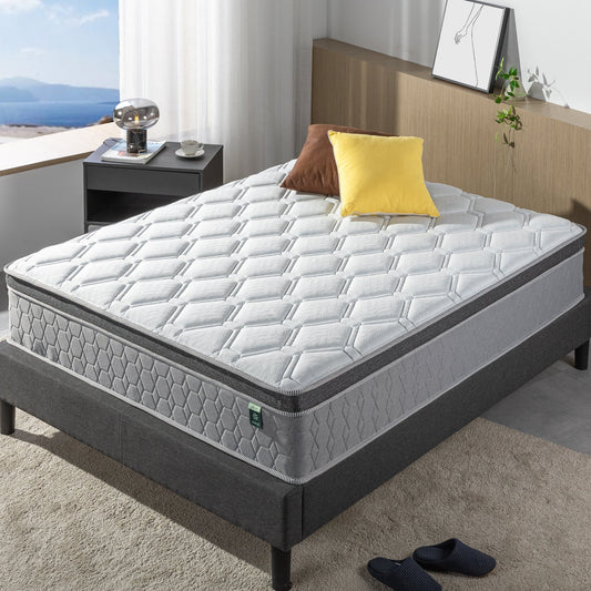 Tilam Zinus Therapeutic iCoil Hybrid Latex & Memory Foam Euro Top Spring Mattress 12"