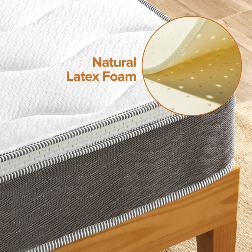 Tilam UltraCool Series Therapeutic iCoil 2.0 Natural Latex & Memory Foam Hybrid Euro Top Mattress 10"