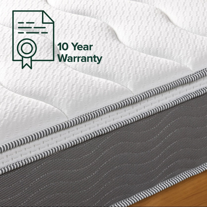 Tilam UltraCool Series Therapeutic iCoil 2.0 Natural Latex & Memory Foam Hybrid Euro Top Mattress 10"