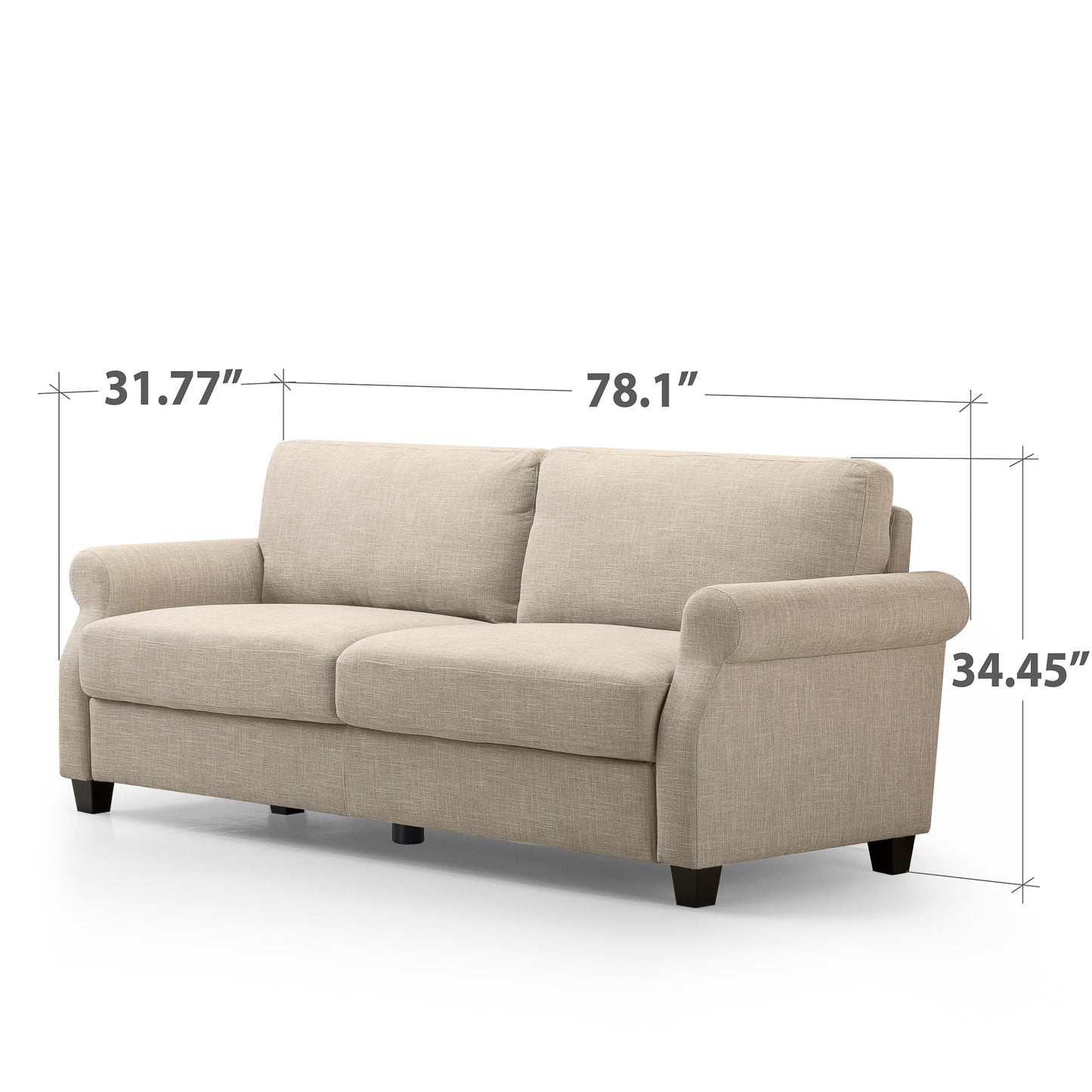 Josh Contemporary Upholstered Sofa - Beige