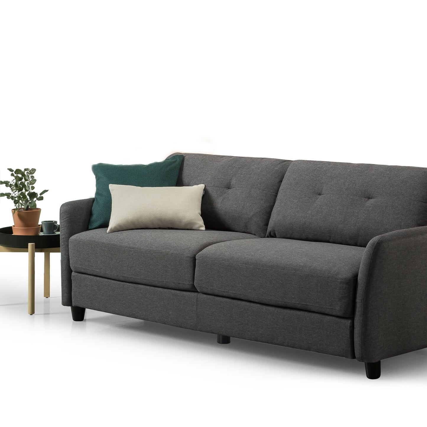 Ricardo Designer Upholstered Sofa - Dark Grey