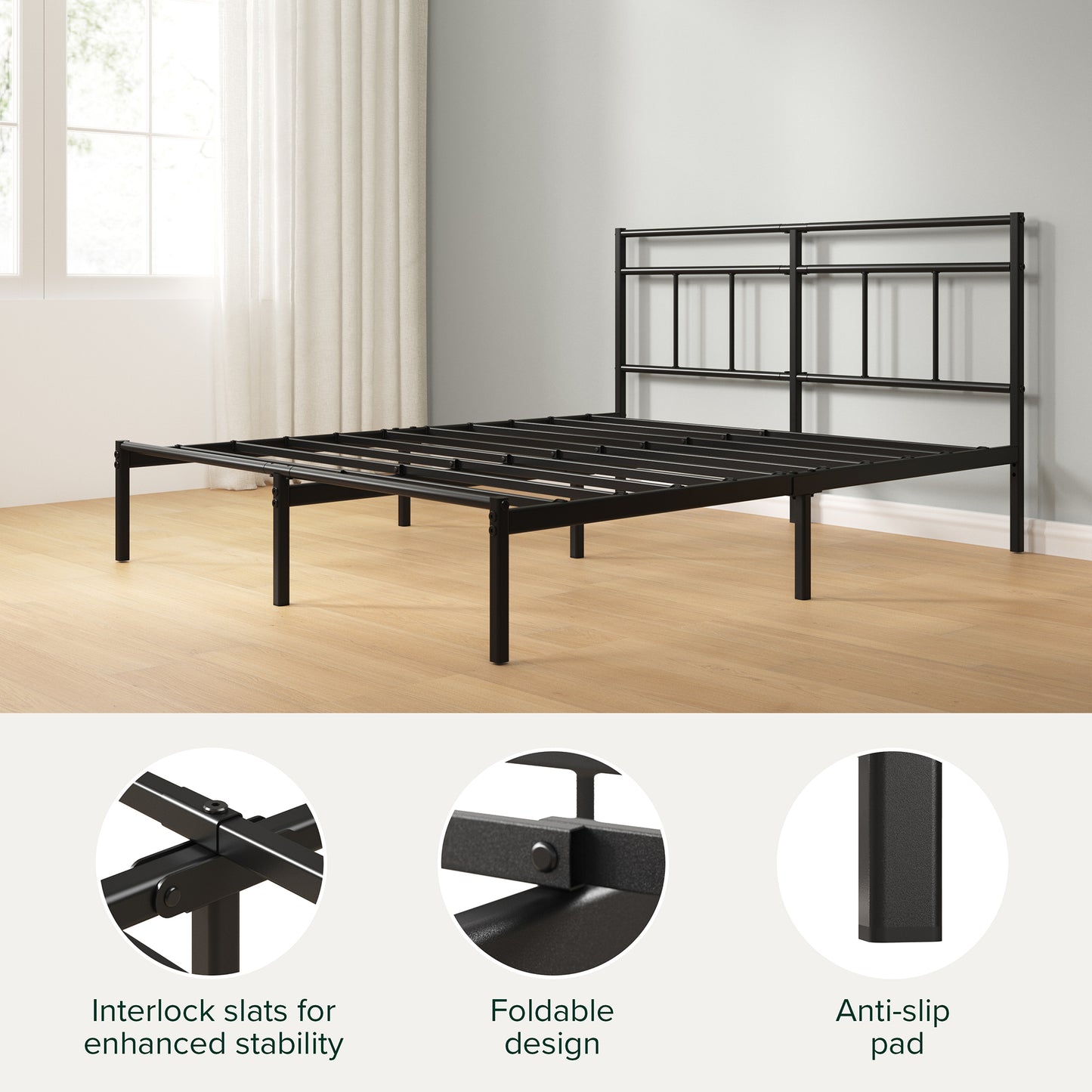 Zinus Mira Metal Bedframe with Header