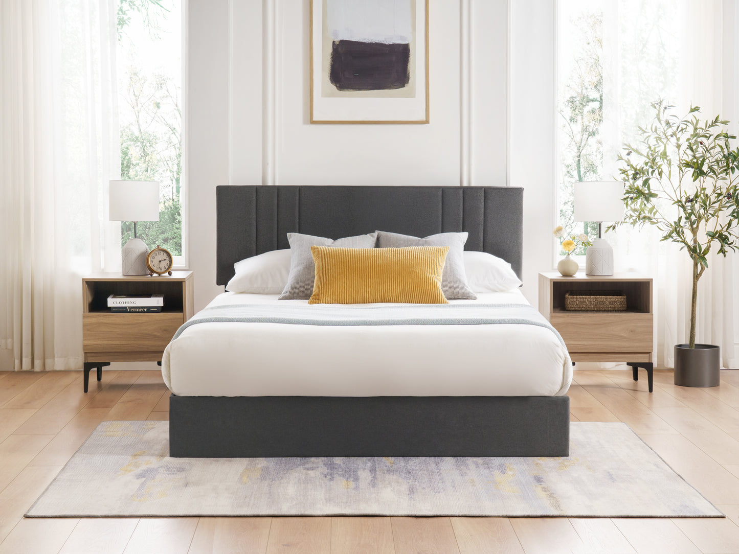 Serena Storage Fabric Upholstered Platform Bedframe
