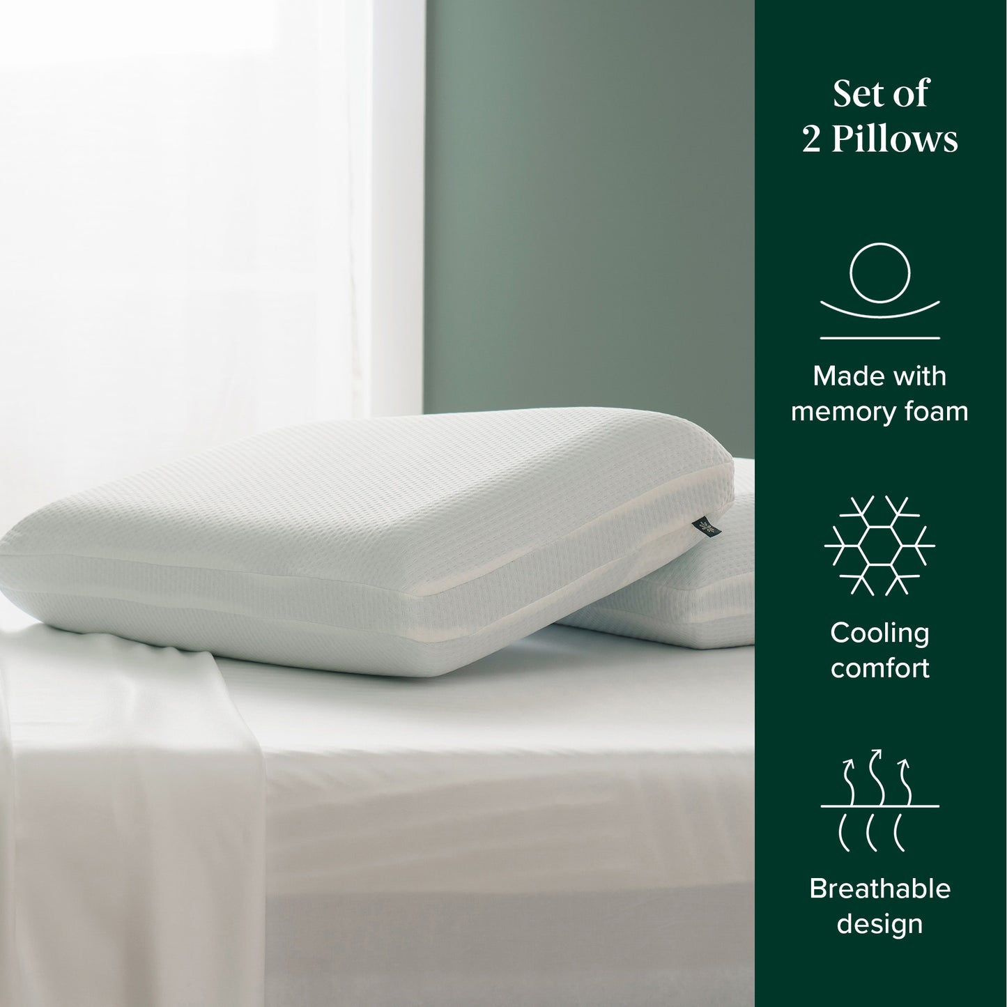 Cool Series Memory Foam Pillow With Cool Gel Infused