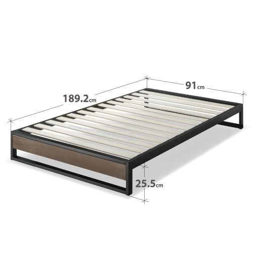 10" Ironline Platform Bed Base With Wood