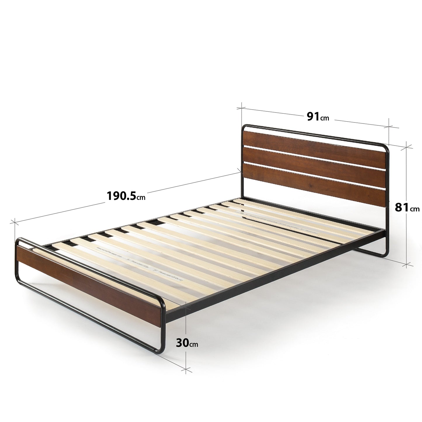 Horizon Metal and Wood Platform Bed Frame