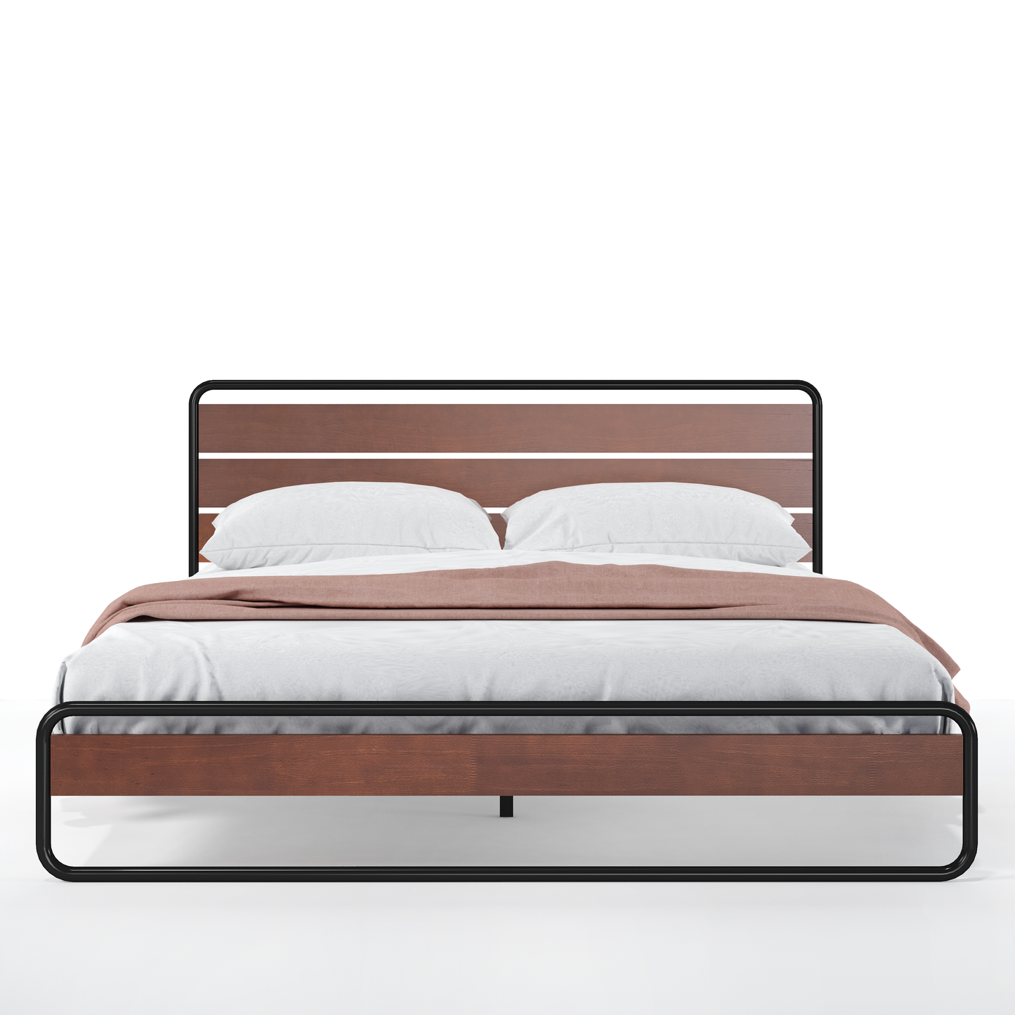 Horizon Metal and Wood Platform Bed Frame