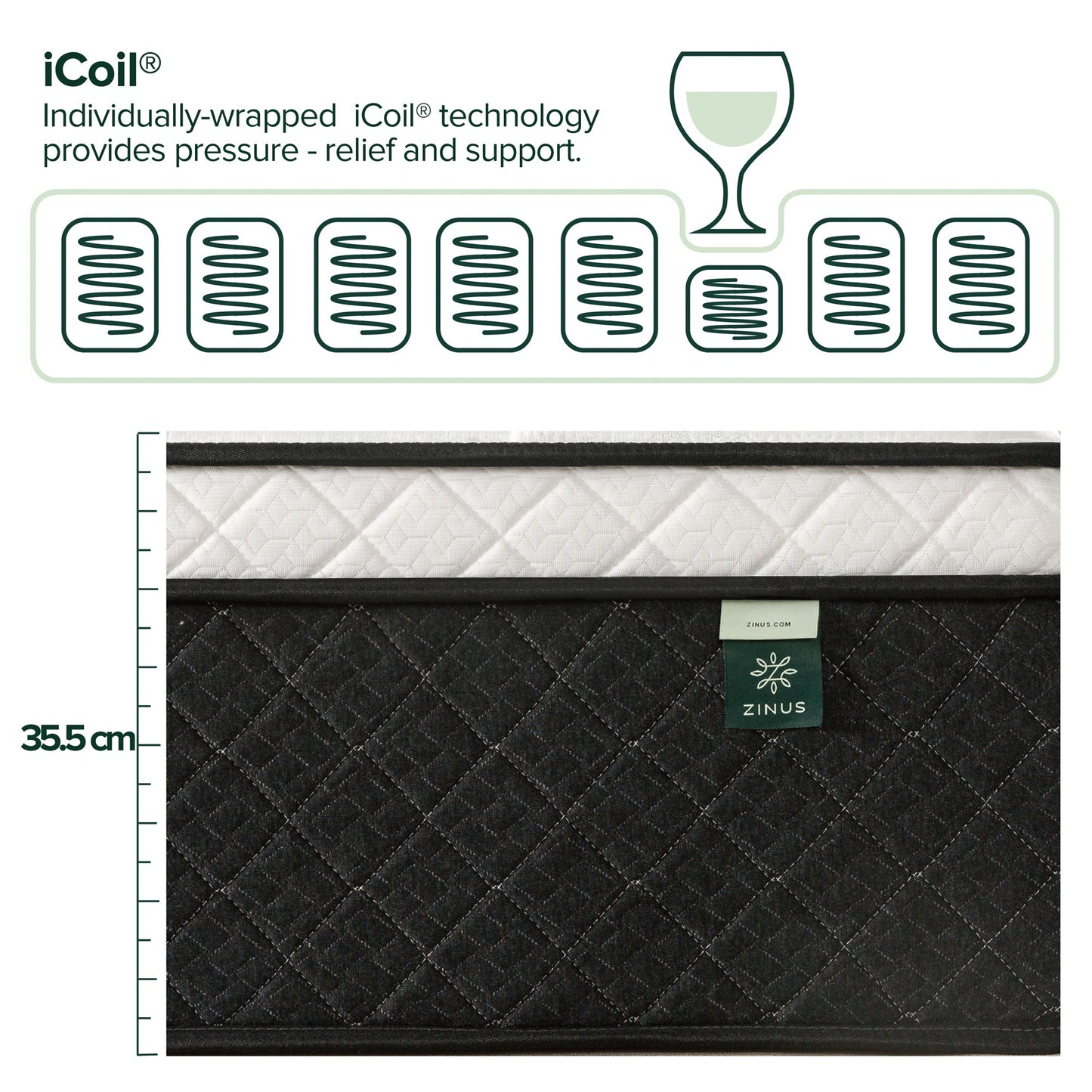 UltraCool Series iCoil 2.0 Natural Latex & Cool Gel Memory Foam Box Top Mattress (Cool Fabric) 12"