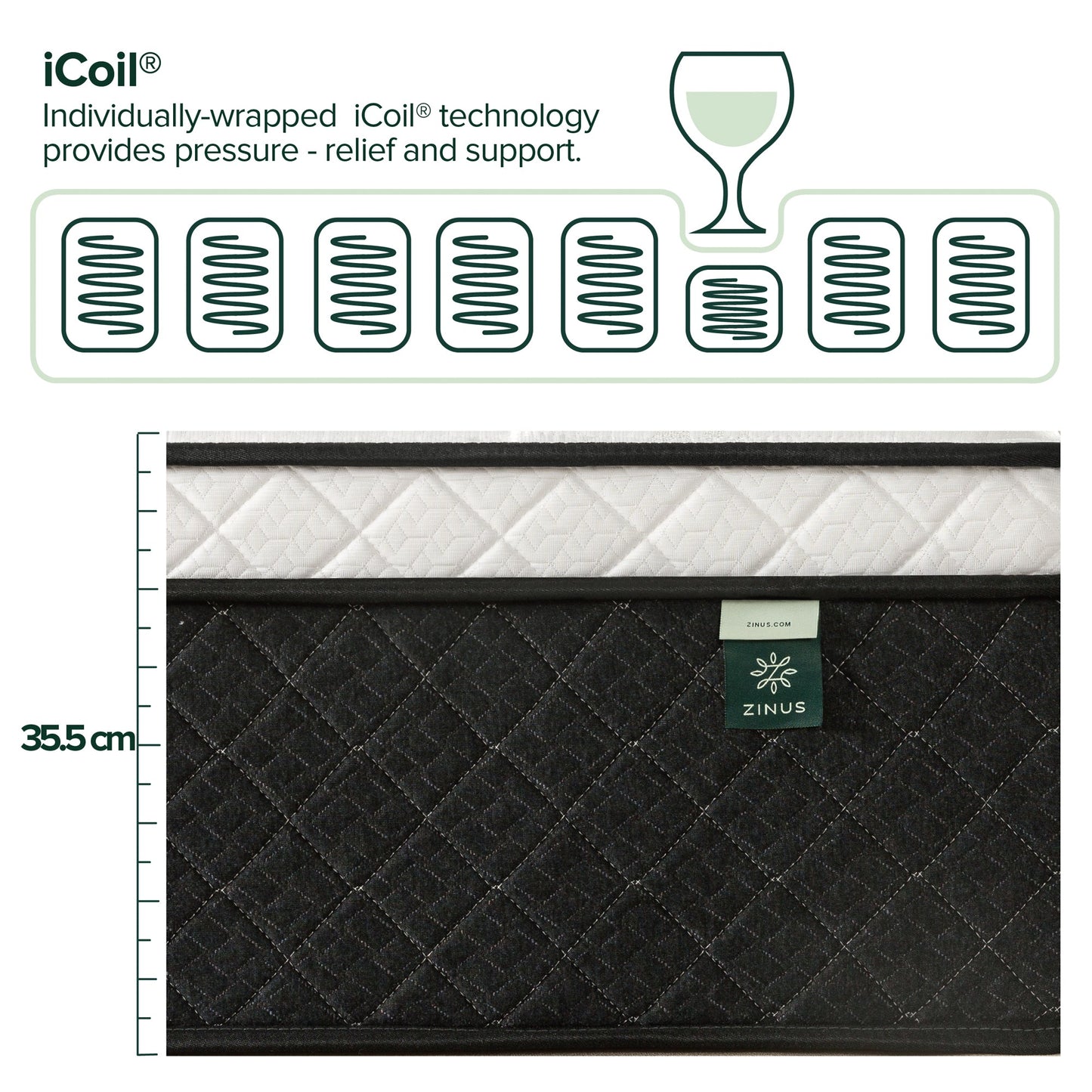 Tilam UltraCool Series iCoil 2.0 Natural Latex & Cool Gel Memory Foam Box Top Mattress (Cool Fabric) 14"