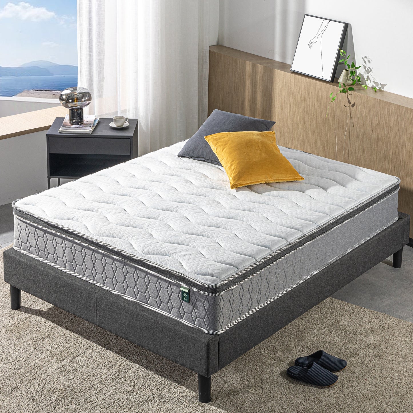 Tilam Zinus Therapeutic iCoil Hybrid Latex & Memory Foam Euro Top Spring Mattress 10"