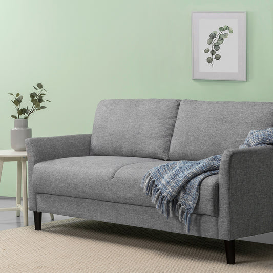 Jackie Modern Upholstered Sofa - Soft Grey Weave (3-Seaters)