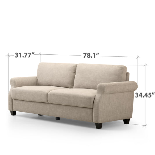 Josh Contemporary Upholstered Sofa - Beige (3-Seaters)