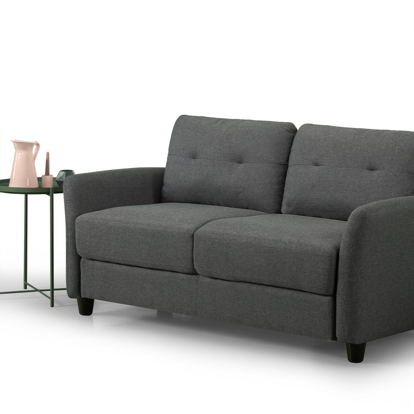Ricardo Designer Upholstered Sofa - Dark Grey (2-Seaters)
